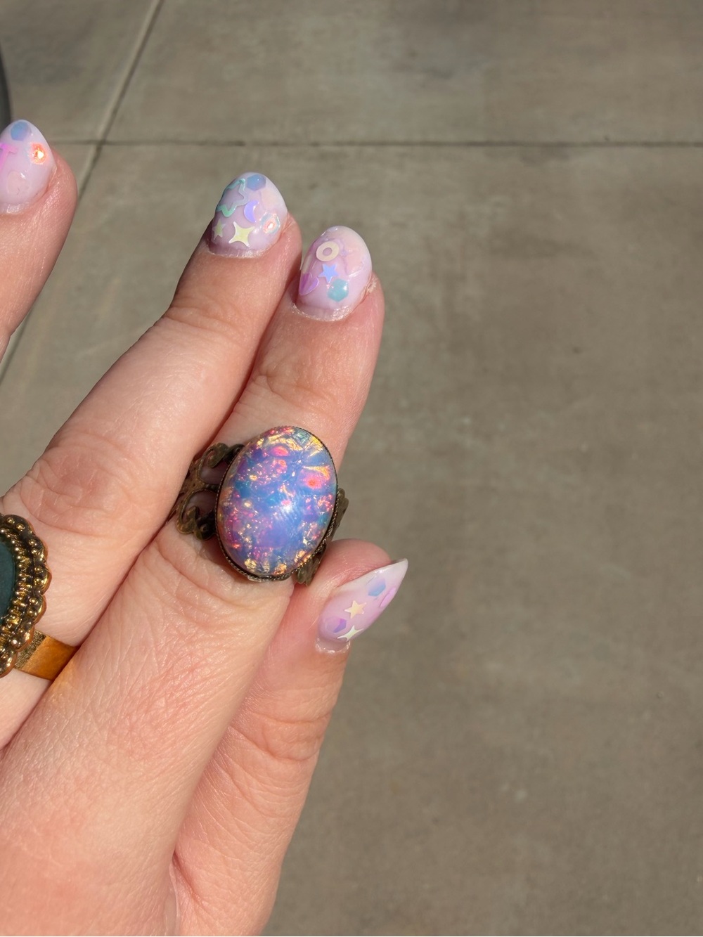 Vintage Dragons Breath Opal Ring